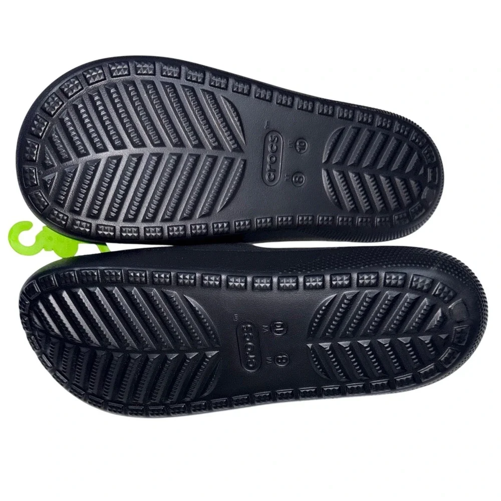 Crocs Classic Slide v2 Black Sandals Mens 8 Womens 10 209401-001